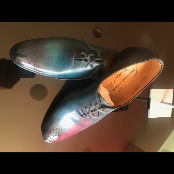 Burnish Blue size 12 Francisco Benignon dress shoe